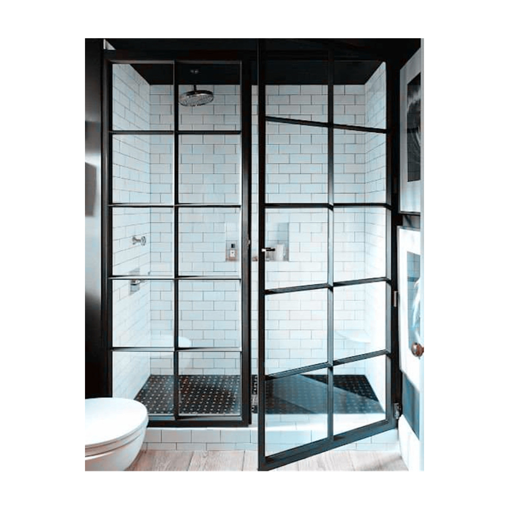 French Steel Crittall Doors Wrought Iron Window Grill Modern Sound Insulation Glass Partition Wall for Living Room Bedroom