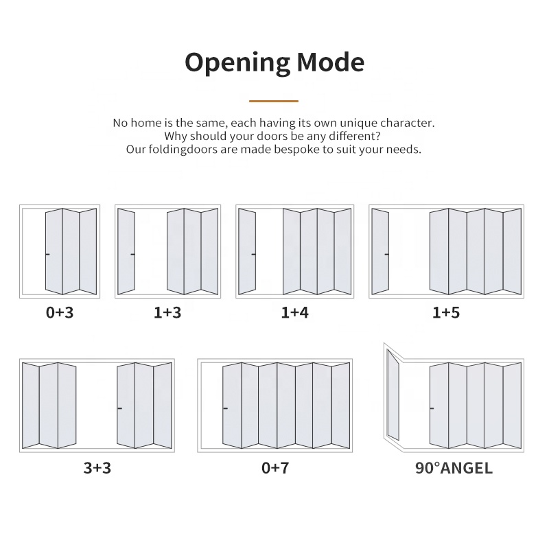 Office Building Bifolding Doors Aluminum Patio Bifold Door Thermal Break Triple Pane Folding Door