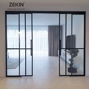 Modern Design Aluminum Grill Sliding Patio Door Glass Interior Sliding Doors Silm Frame SDL