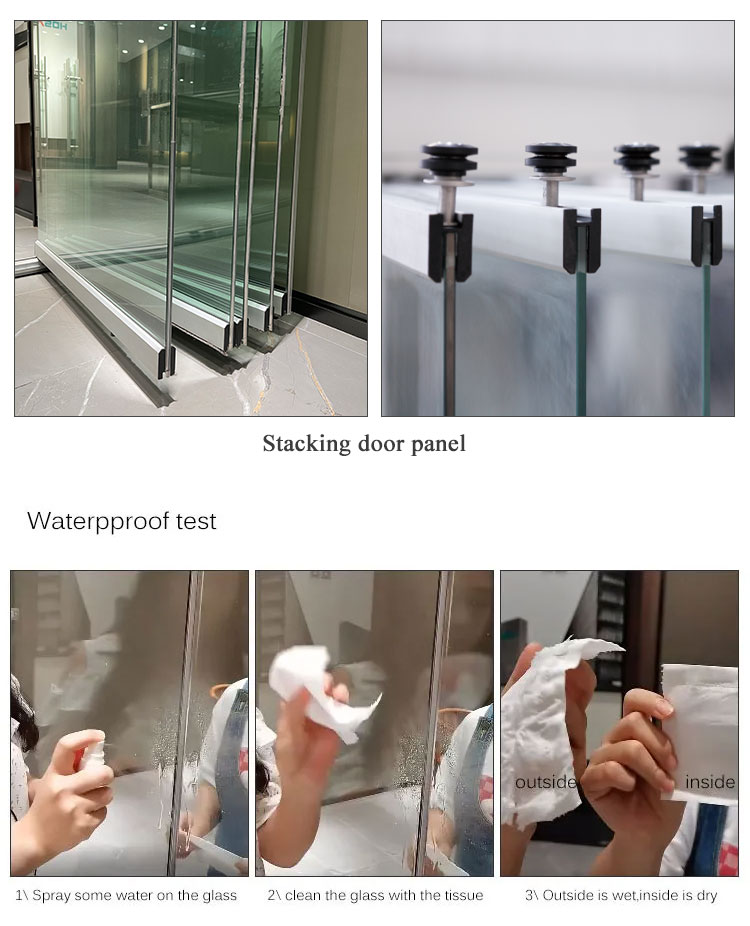 Modern Folding Door Glass Accordion Bi-fold With Folding Screen For Interior Aluminum Patio Villas Sunroom Partition Glass Door