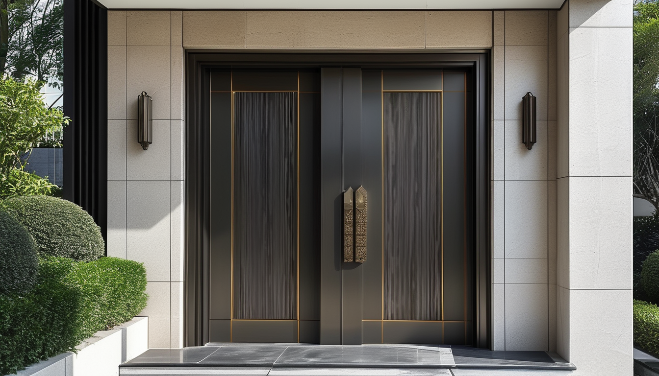Aluminium entrance door for high-end homes