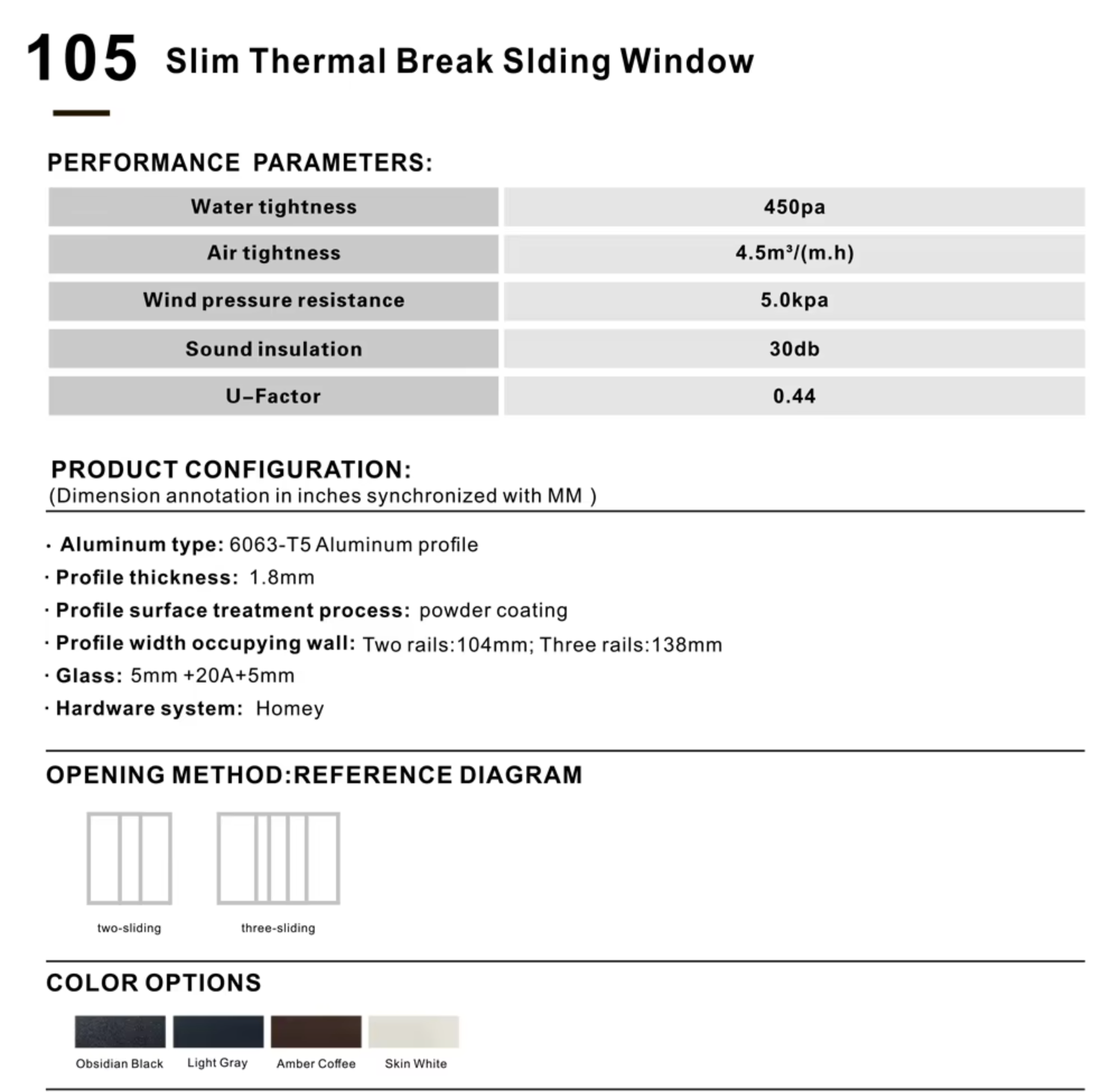 Thermal Break Modern Horizontal Aluminium Windows and Doors with 2.0mm Frame Multi Panel Folding for Kitchen Villa Patio Shop