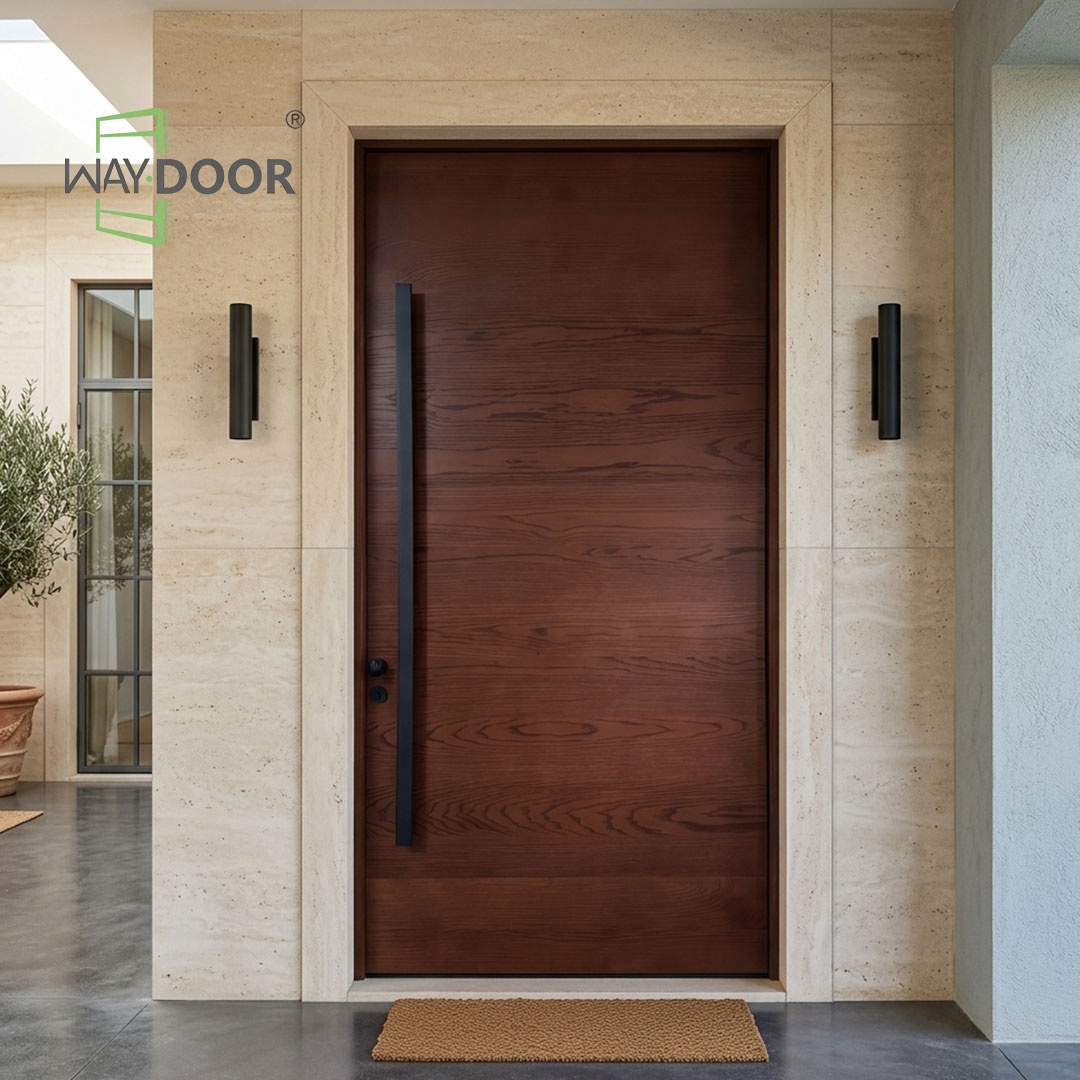 Custom Flush Oversized Front Entry Doors For Houses Heavy Duty Entrance Security Mahogany Oak Solid Wood Pivot Exterior Door