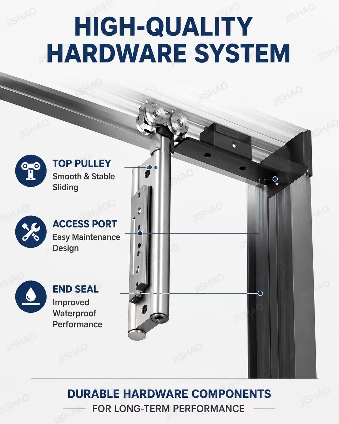 Exterior Bi Fold Doors Aluminum Glass Door for Covered Patio Entrances