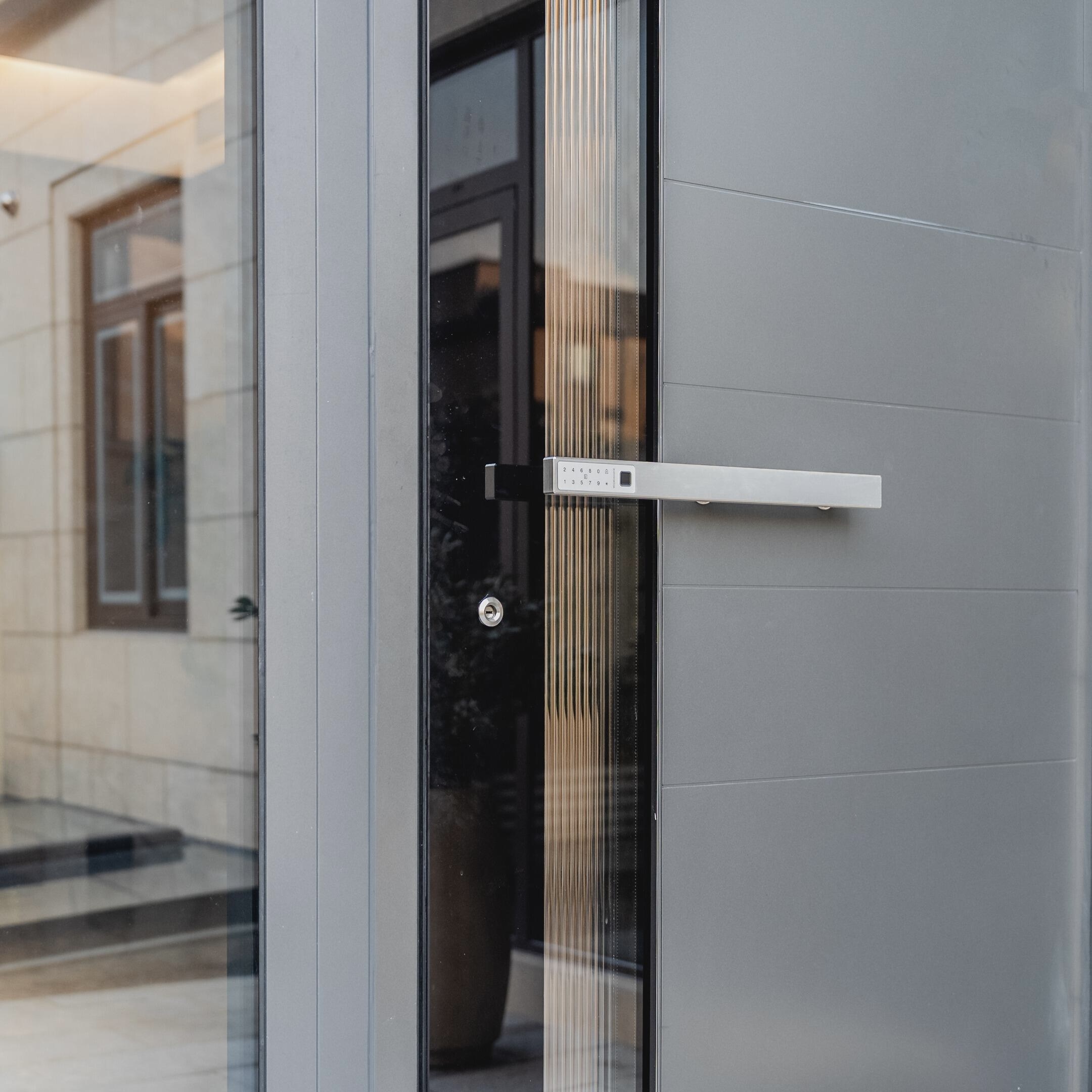 Hurricane Resistant Thermal Break Aluminum Hinged Door with Large Window Waterproof Soundproof for Villa Hotel Entrance