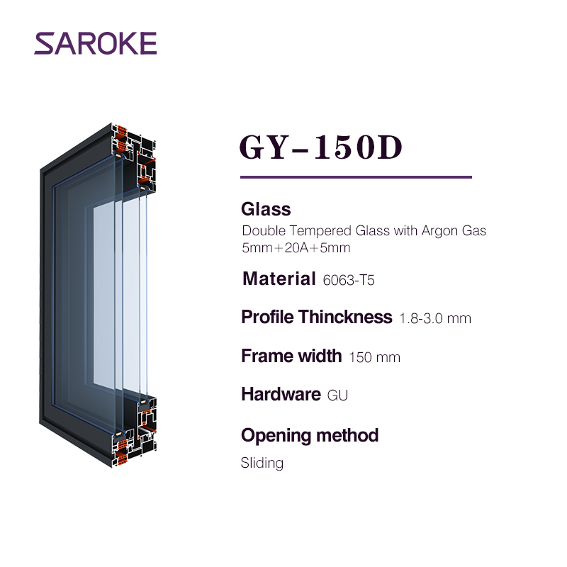Lifting Broken Bridge Large Lift Sliding Patio Double Glazed Aluminum Sliding Doors