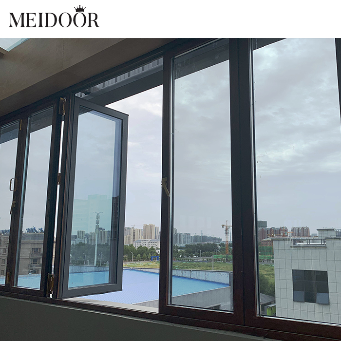 Modern Design Electric Automatic Aluminum Top Opening Glass Bi-Folding Window Frameless Folding Windows
