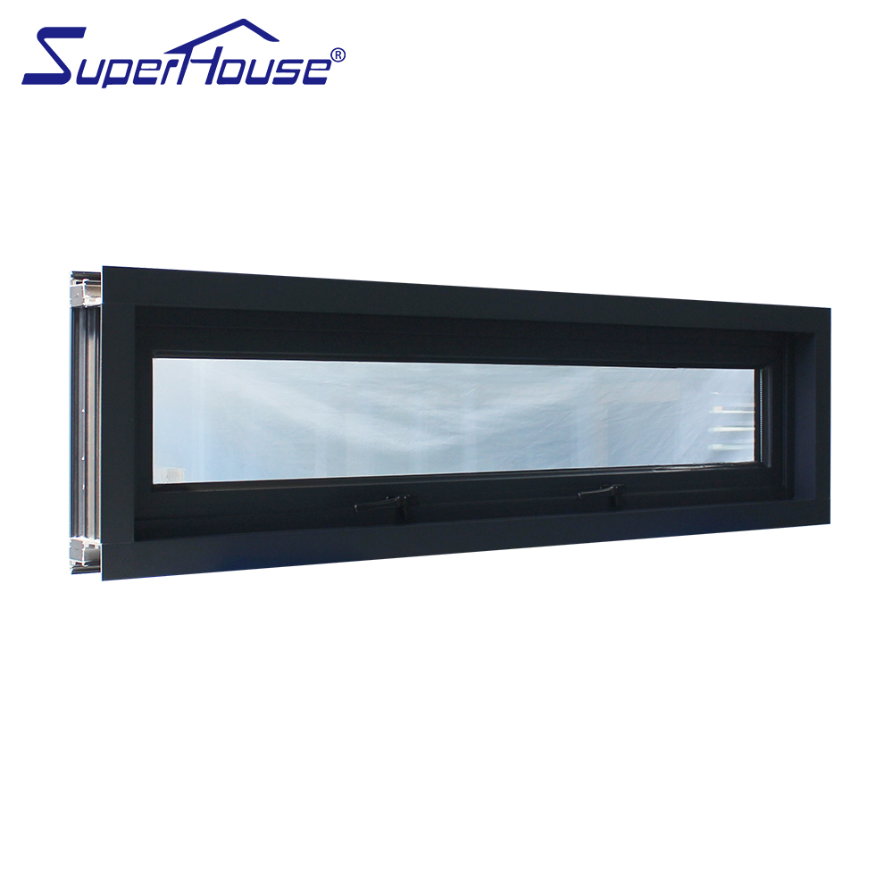 For Superhouse Modern Design Small Aluminum Glass Hopper Window Hurricane Approved for Florida Miami-Dade for Bathrooms