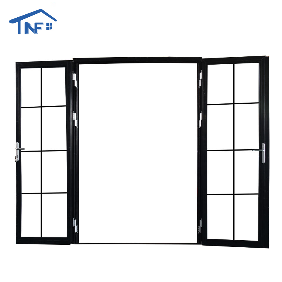 15 Year Warranty Tempered Glass Casement Door Balcony Apartment Mall Aluminum French Door