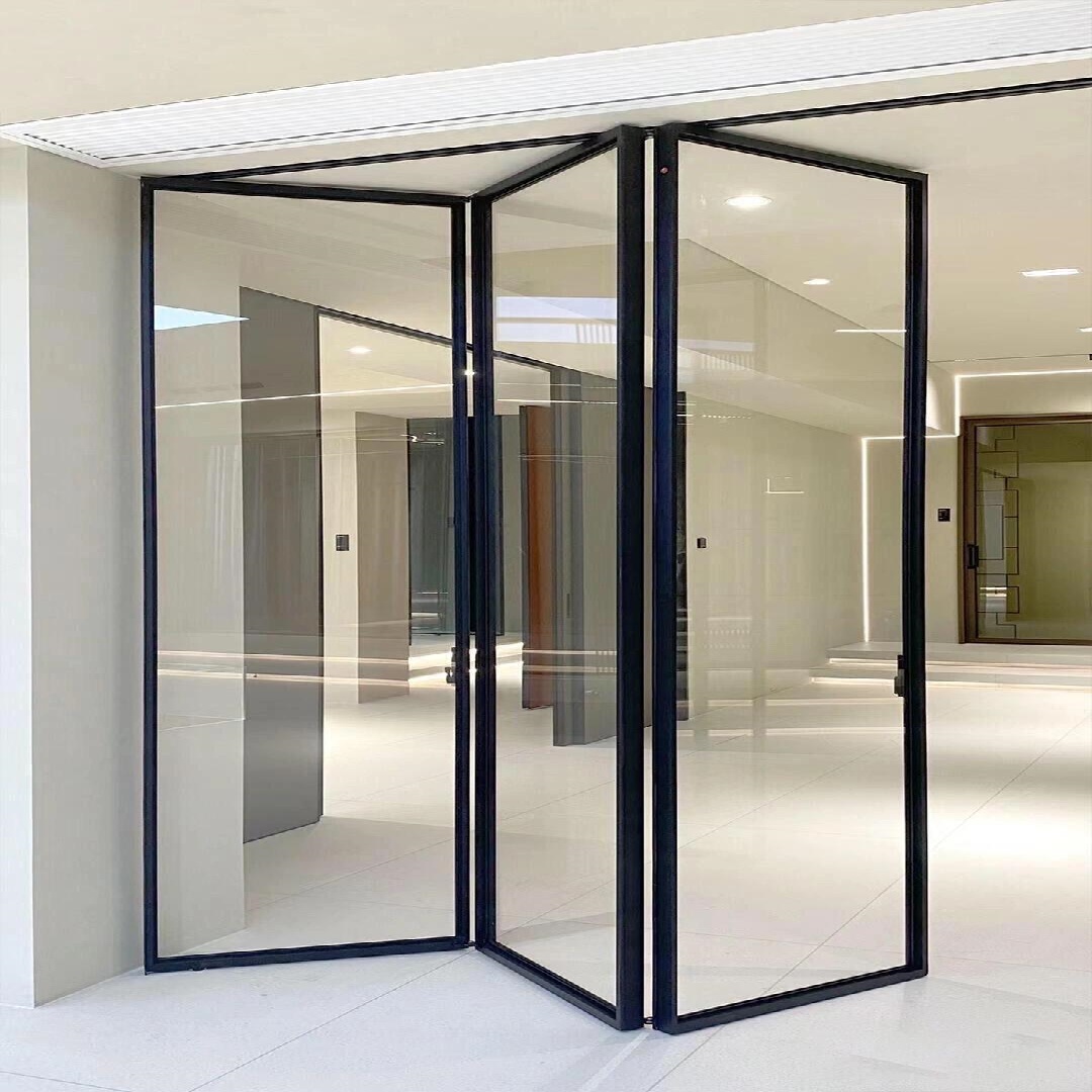 Exterior Thermal Break Aluminium Bi-fold Doors Double Tempered Glass Balcony Patio Accordion Doors
