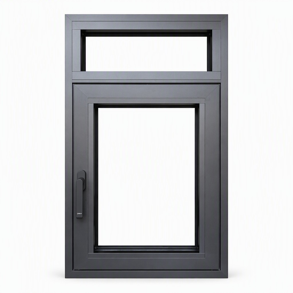 Modern Brown Color Aluminum Alloy Casement Windows with Insect Screen Energy Saving Wind Resistant Soundproof Bathroom Use
