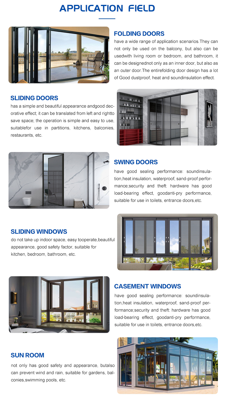 Modern Custom Hurricane-Proof Double Glazed Horizontal Sliding Doors and Windows with Roller Blind for Villas Aluminum Alloy