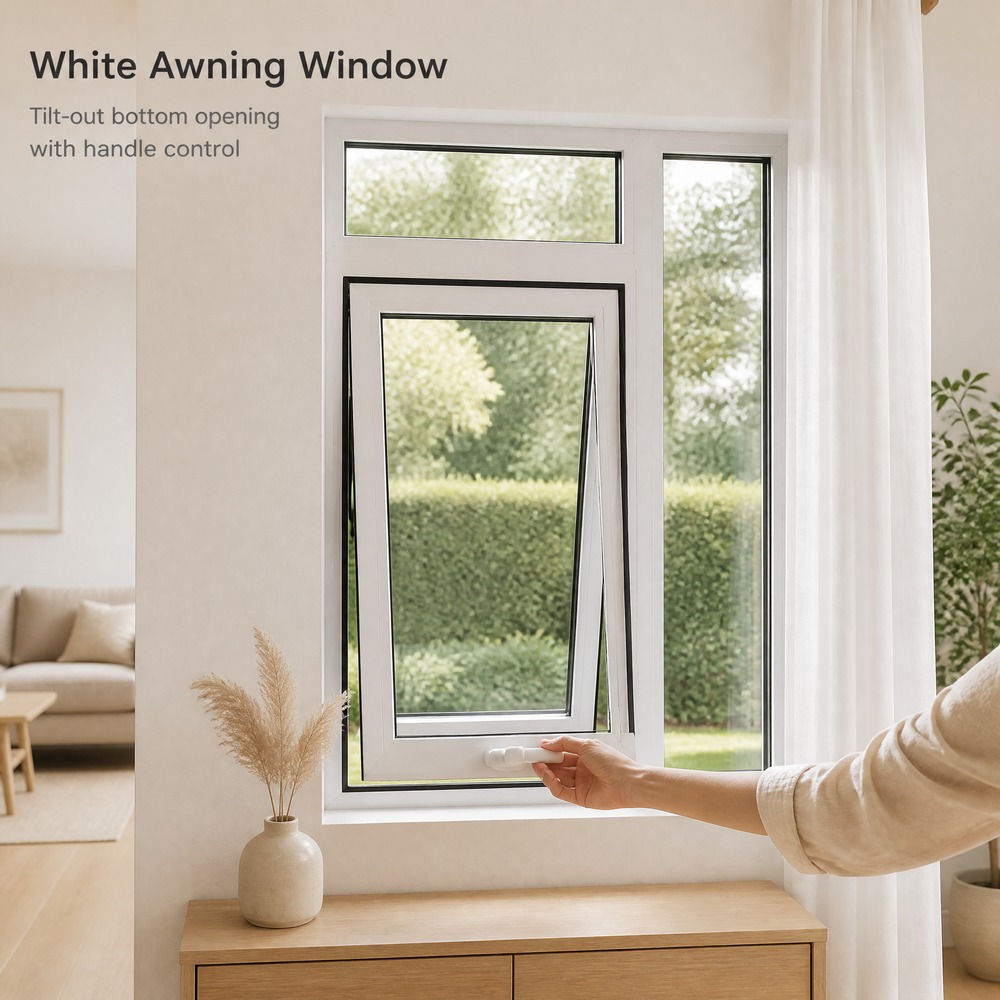 Thermal-Break Aluminum Alloy Outward Opening Hopper Window Triple Insulated Glass Sound Heat Insulation for Homes Villas
