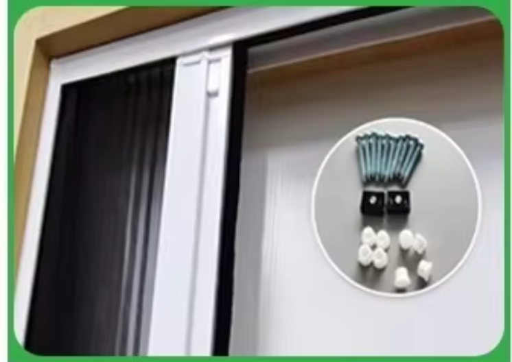 Retractable Screen Mosquito Nets Aluminum Alloy Frame Horizontal Rolling Fiberglass Mesh Pleated Mesh Folding Screen Door