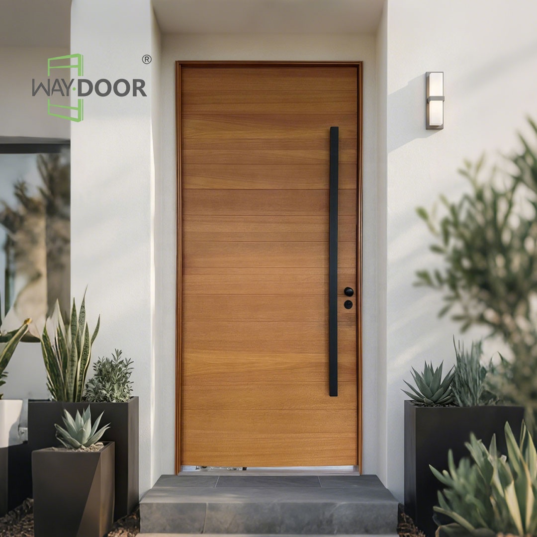 Custom Flush Oversized Front Entry Doors For Houses Heavy Duty Entrance Security Mahogany Oak Solid Wood Pivot Exterior Door