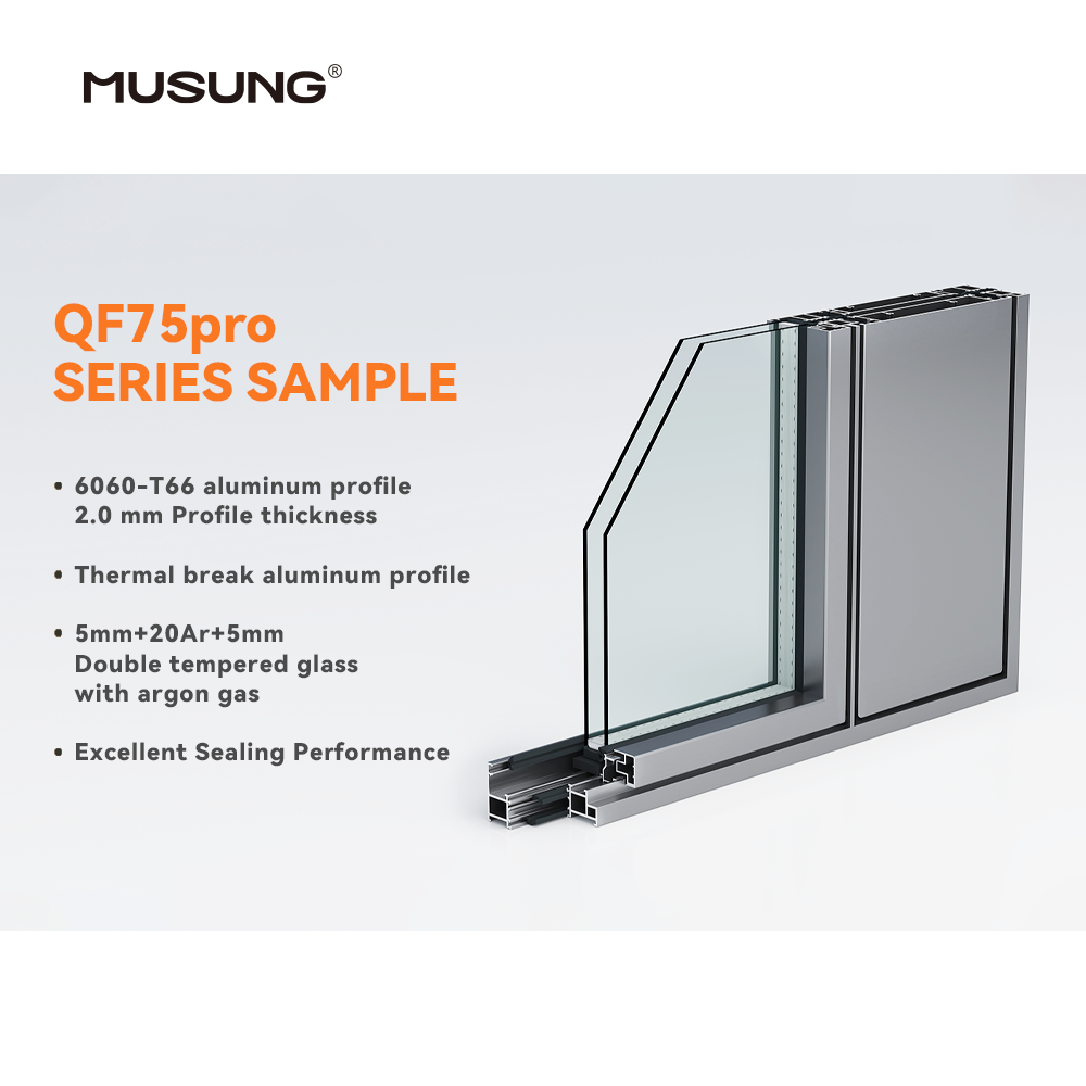 Ultra Large View Aluminum Windows For Houses Heat Insulated Soundproof Micro Ventilation Window