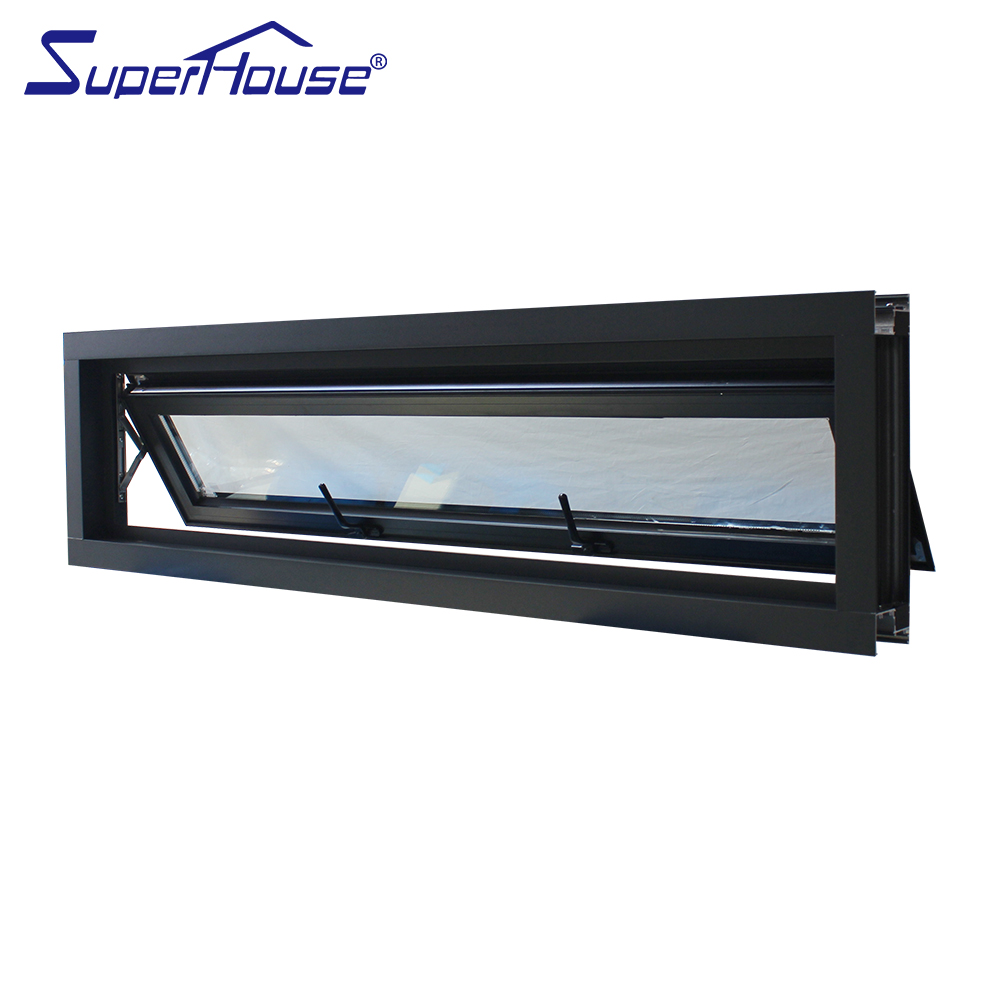 For Superhouse Modern Design Small Aluminum Glass Hopper Window Hurricane Approved for Florida Miami-Dade for Bathrooms