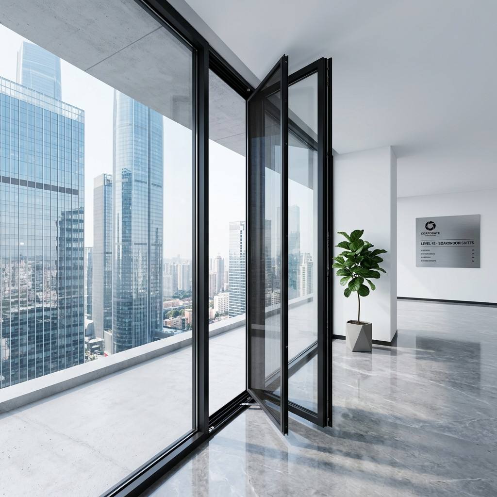 HUACAI Modern Flush Design Aluminum Casement Window Hidden Hardware Internal Tilt and Turn System Window