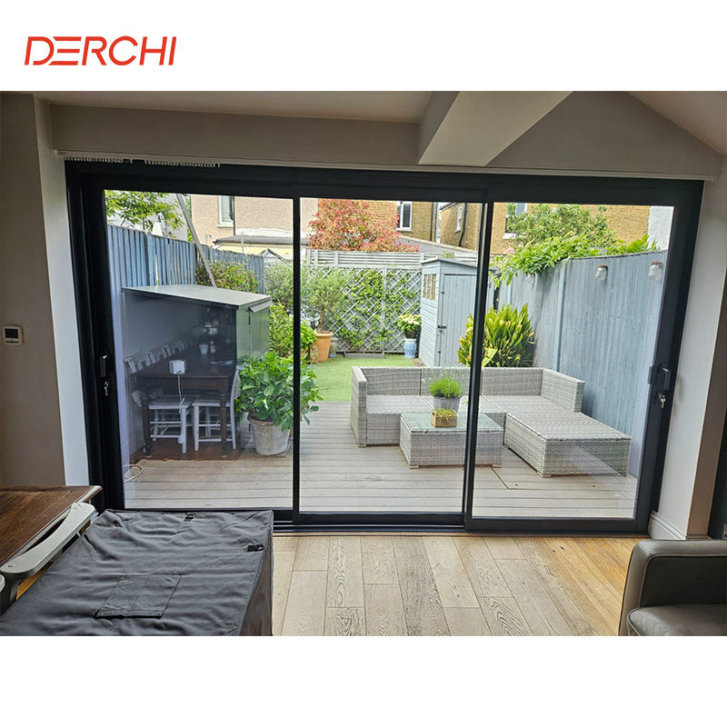 Residential House Sliding Panoramic Tempered Lowe Glass Door Sliding Metal Door Aluminium Glass Patio Aluminum Sliding Doors