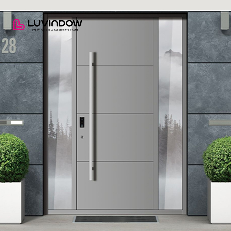 Modern Large Exterior Aluminium Pivot Front Entry Door Waterproof Spring Design For Outdoor Use