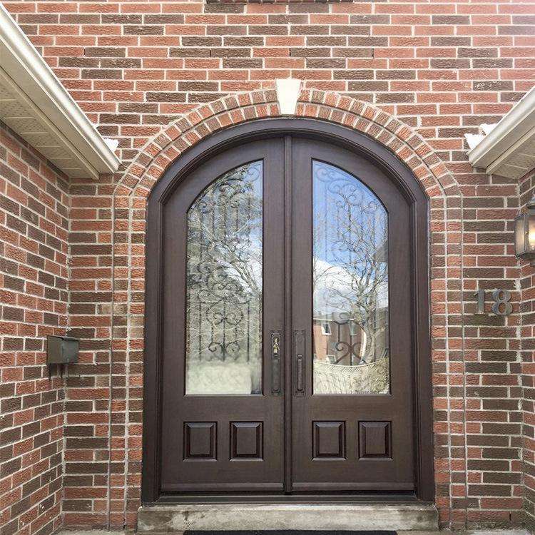 Luxury Wood Grain Double Front Entry Door