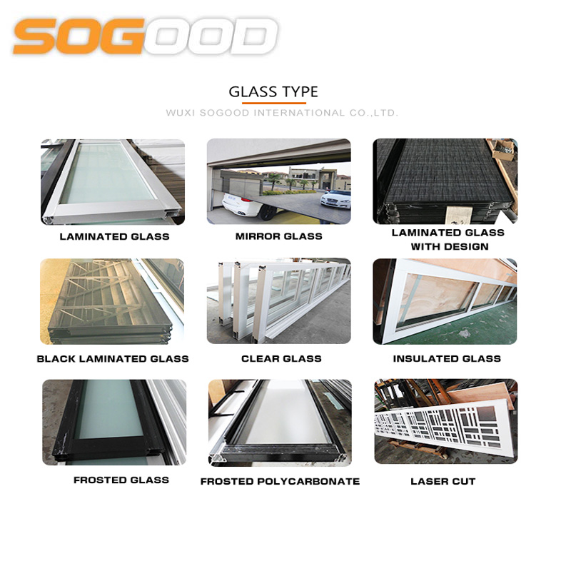 50mm Thickness Aluminum Frame Garage Doors Frameless Glass