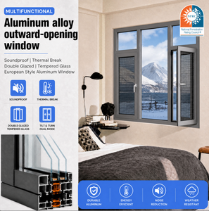 117 Series Aluminum Tilt Turn Windows Double Glazing Heat Insulated Hurricane Proof Aluminum Narrow Frame Tilt and Turn Window