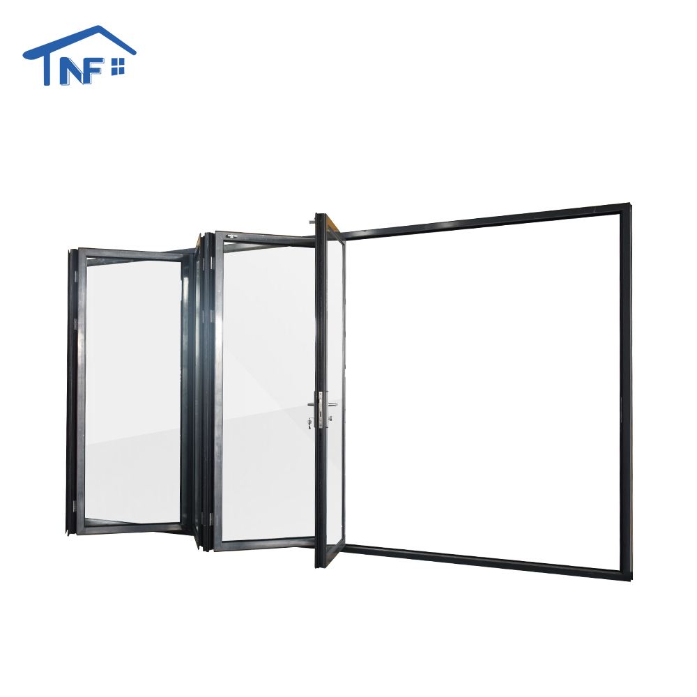 NF Patio Double Glass Exterior Accordion Folding Door Wholesale Front Residential Entry Doors Aluminium Bifold Doors