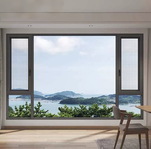 Soundproof aluminum casement windows swing tempered low-e glass