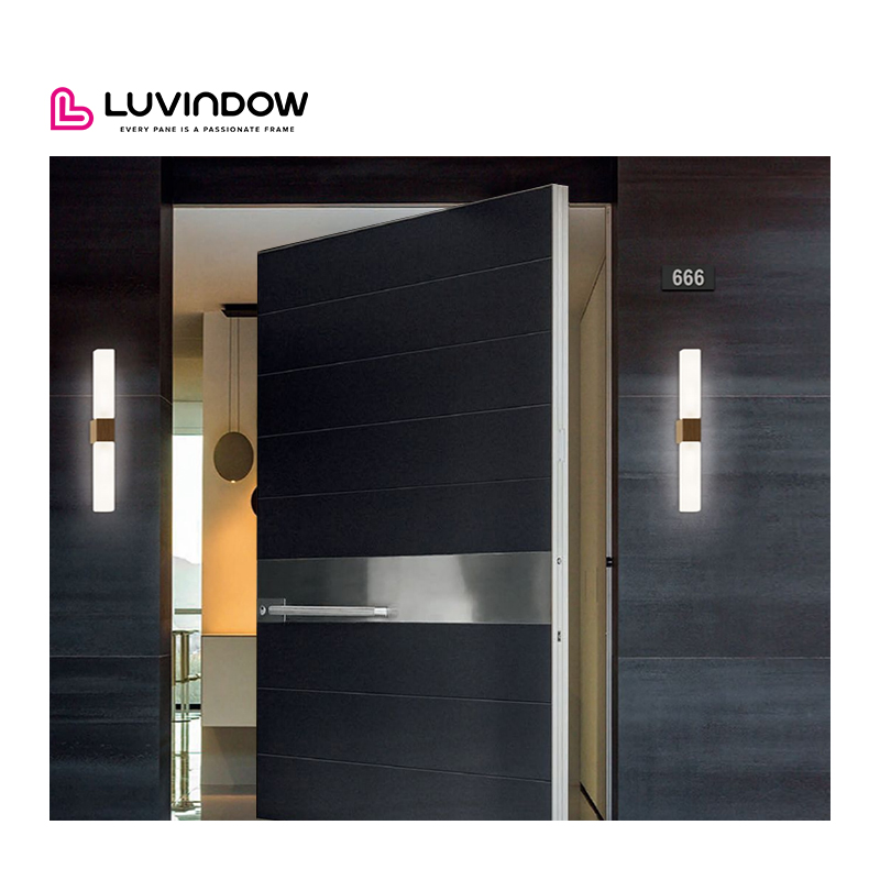 Modern Large Exterior Aluminium Pivot Front Entry Door Waterproof Spring Design For Outdoor Use