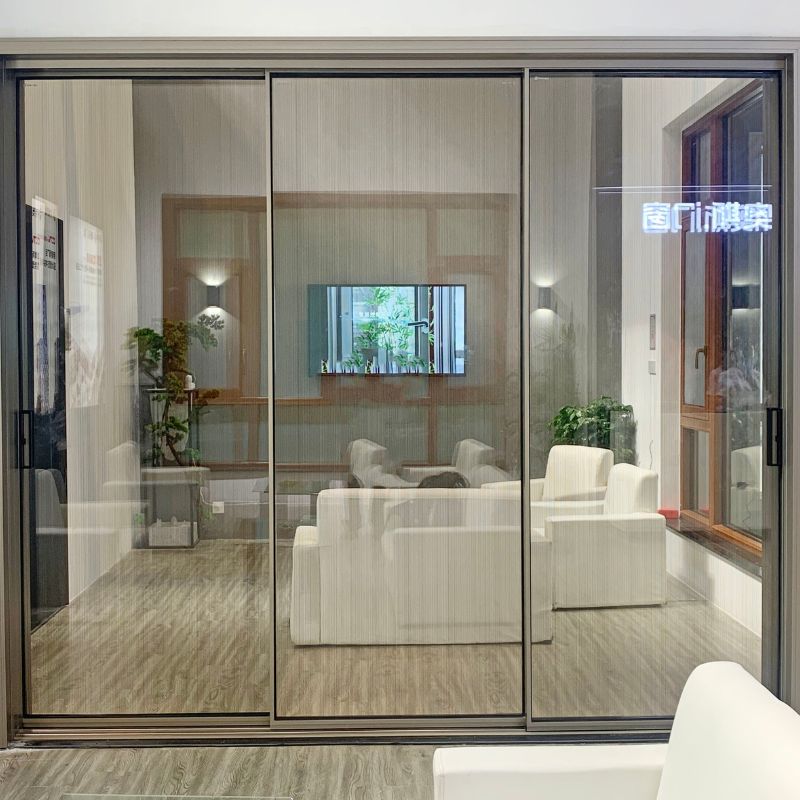 Hihaus Narrow Side Indoor Glass Sliding Doors Usa Certified Aluminum Sliding Door Track