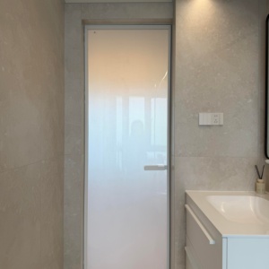 Slim Frame White Aluminum Hinged Interior Swing Door