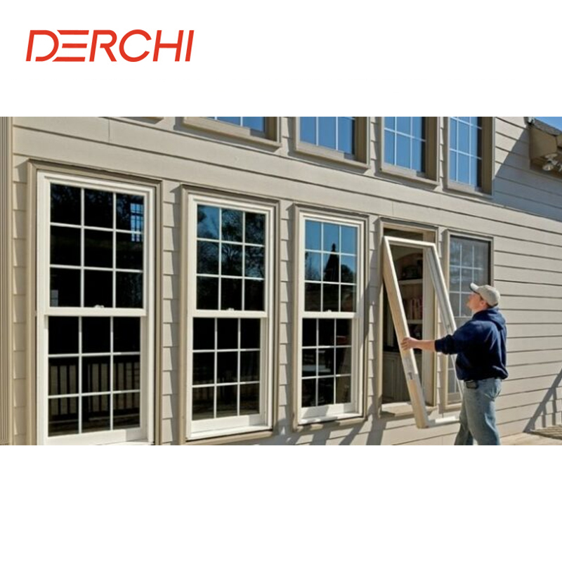 Best Selling Double Hung Window Modern Large Aluminium Commercial Tempered Insulated Vertical Sliding Window for Kitchen
