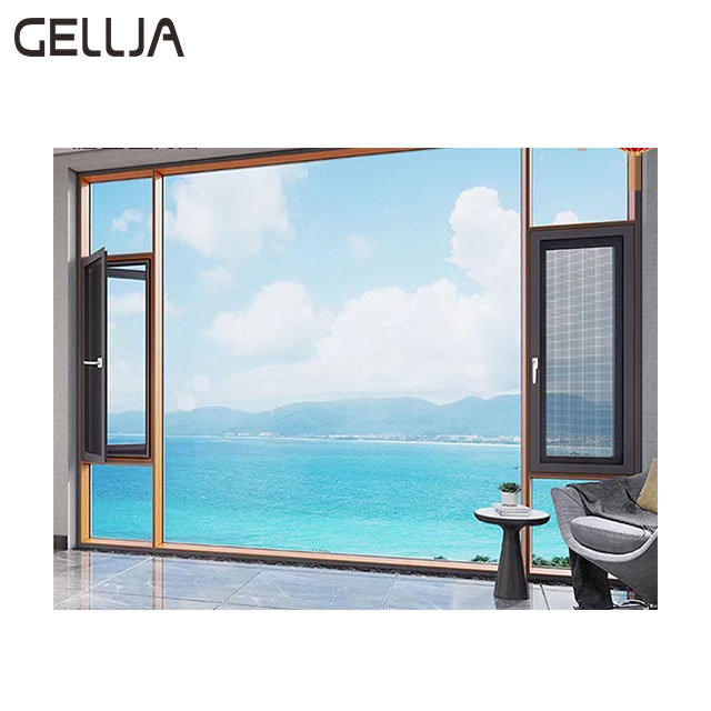 Modern Custom Hurricane-Proof Double Glazed Horizontal Sliding Doors and Windows with Roller Blind for Villas Aluminum Alloy