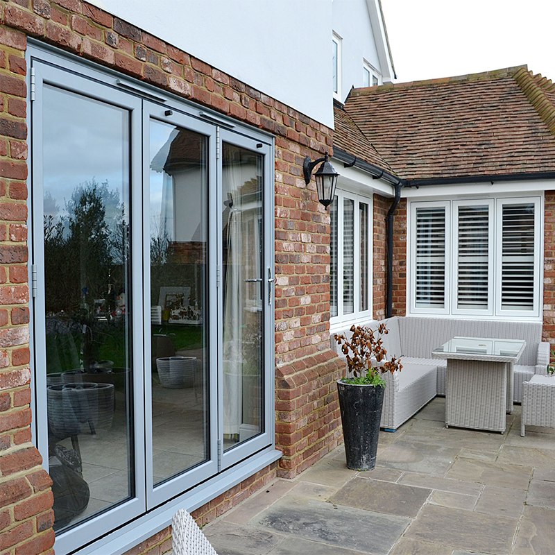 Modern Waterproof Bi Fold Doors Villa Exterior Aluminum Foldable Door Partition Accordion Glass Folding Patio System