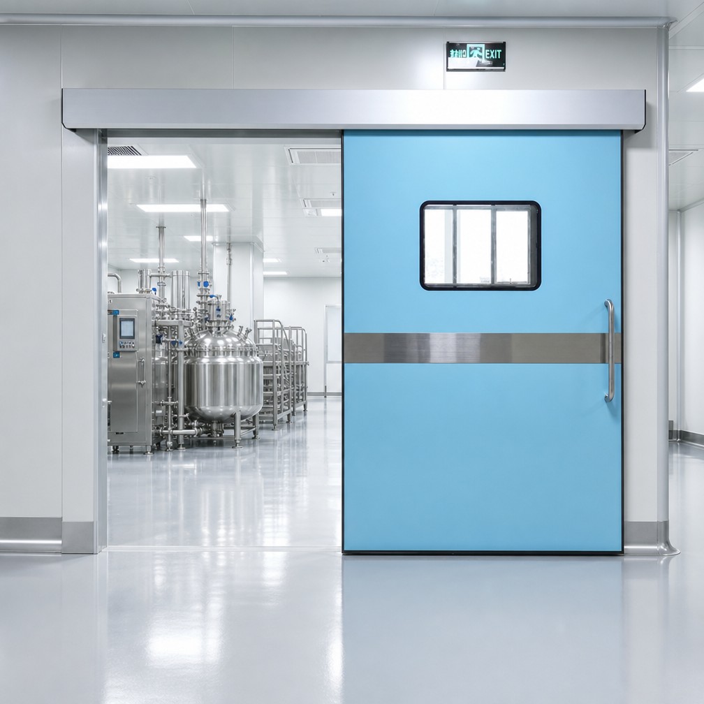 Cleanroom Sliding Door Medical Isolation Door Aluminum Alloy Swing Sliding Hybrid Door for Hospital ICU OT