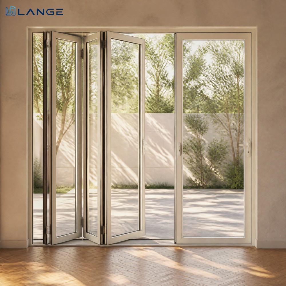 LANGE Modern Aluminum Alloy Folding Door Folding Aluminum Sliding Doors For Residential And Commercial Patio Balcony