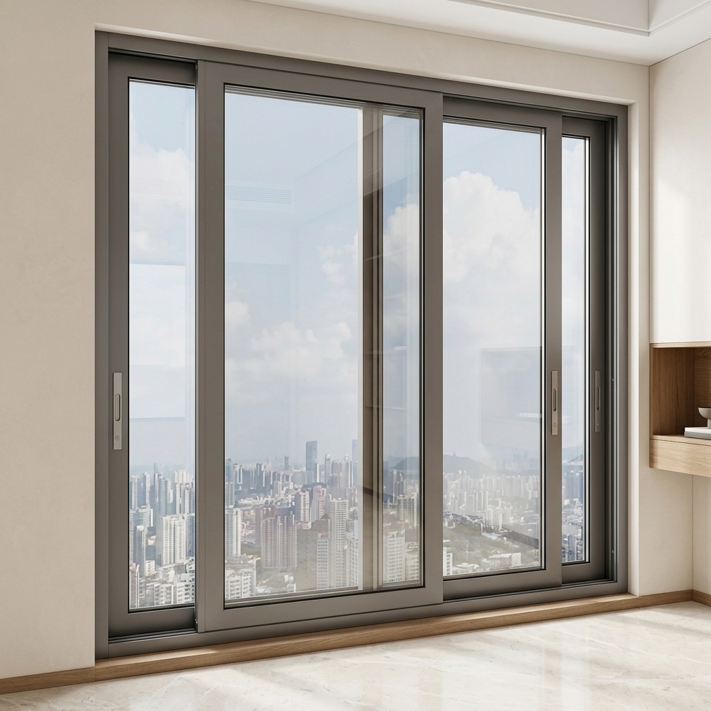 Aluminum Magnesium Alloy Sliding Window Double Glazing System Window Gray Coffee White