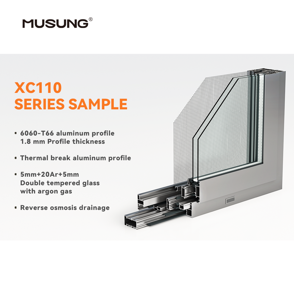Soundproof Hurricane Impact Aluminium Window Outward Thermal Break Casement Windows For House
