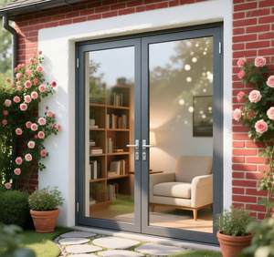 Black Frame Aluminum Glass Doors Hurricane Resistant