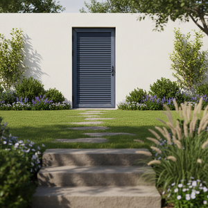 RG60C Modern Thermal Break Aluminum Louver Casement Door For Residential Farmhouse Warehouse Outdoor &amp; Courtyard Use