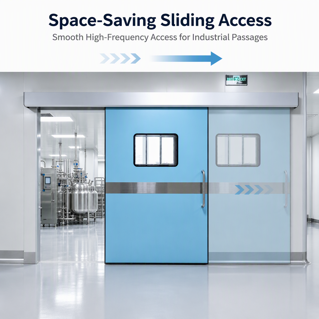 Cleanroom Sliding Door Medical Isolation Door Aluminum Alloy Swing Sliding Hybrid Door for Hospital ICU OT