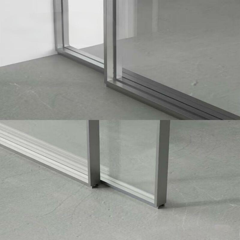 Balcony Patio Doors Metal Back Painted Aluminium Low-e Glass Automatic Sliding Door