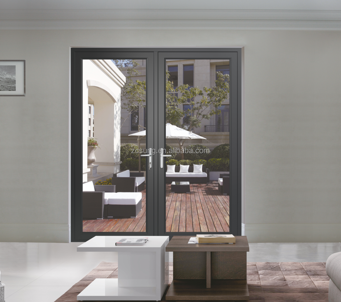 Manufacturer Custom Size Casement Entry Aluminium Doors with Tempered Glass Panel Soundproof Waterproof Design For Modern Patio