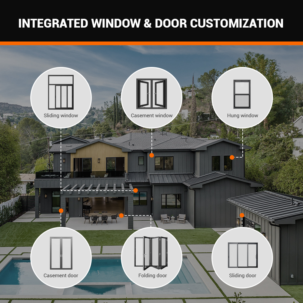 Professional Design Customizable Double Glazed Window Aluminium Casement Windows With Screen