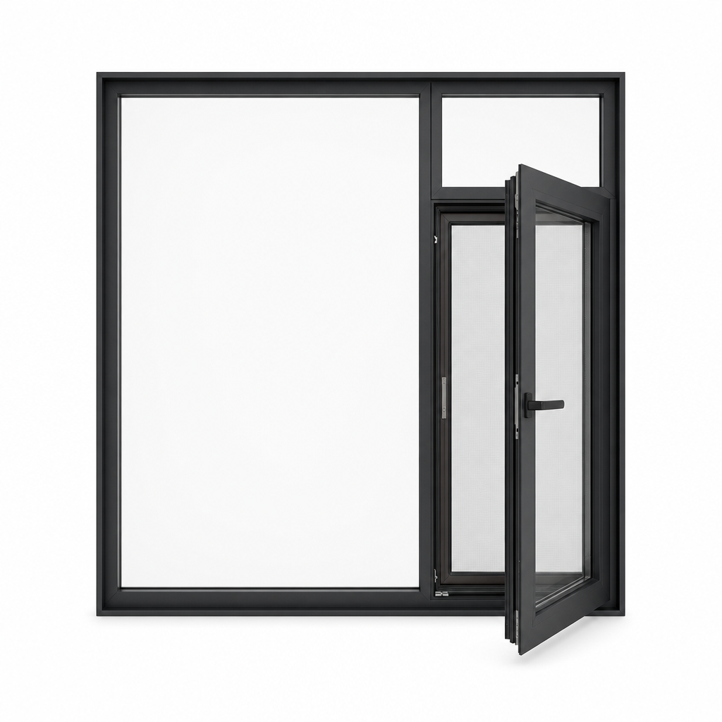 Modern European Aluminum Frame Shed Windows Triple Pane With Grill For Commercial Building Bathroom Balcony