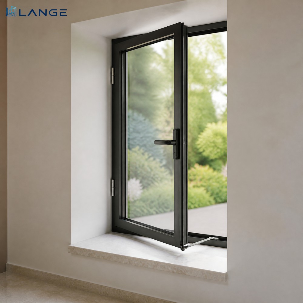 LANGE Aluminum Alloy Casement Windows Thermal Break Aluminum Windows Double Glazed Windows Inward Opening Window for House Villa