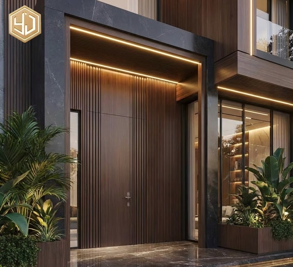 Modern Luxury Cast Aluminum Anti-Theft Main Entrance Door Explosion Proof Security Villa Apartment Exterior Front Door