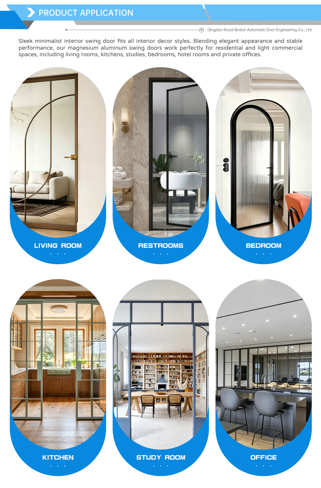 Interior Modern Design French Decorative Arch Semi-circular Curved Aluminum Alloy Casement Windows Door Tempered Glass