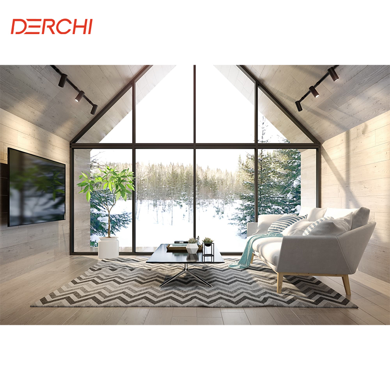DERCHI Hurricane Proof High Impact Black Aluminum Alloy Thin Profile Aluminium Windows And Doors Casement Window For USA